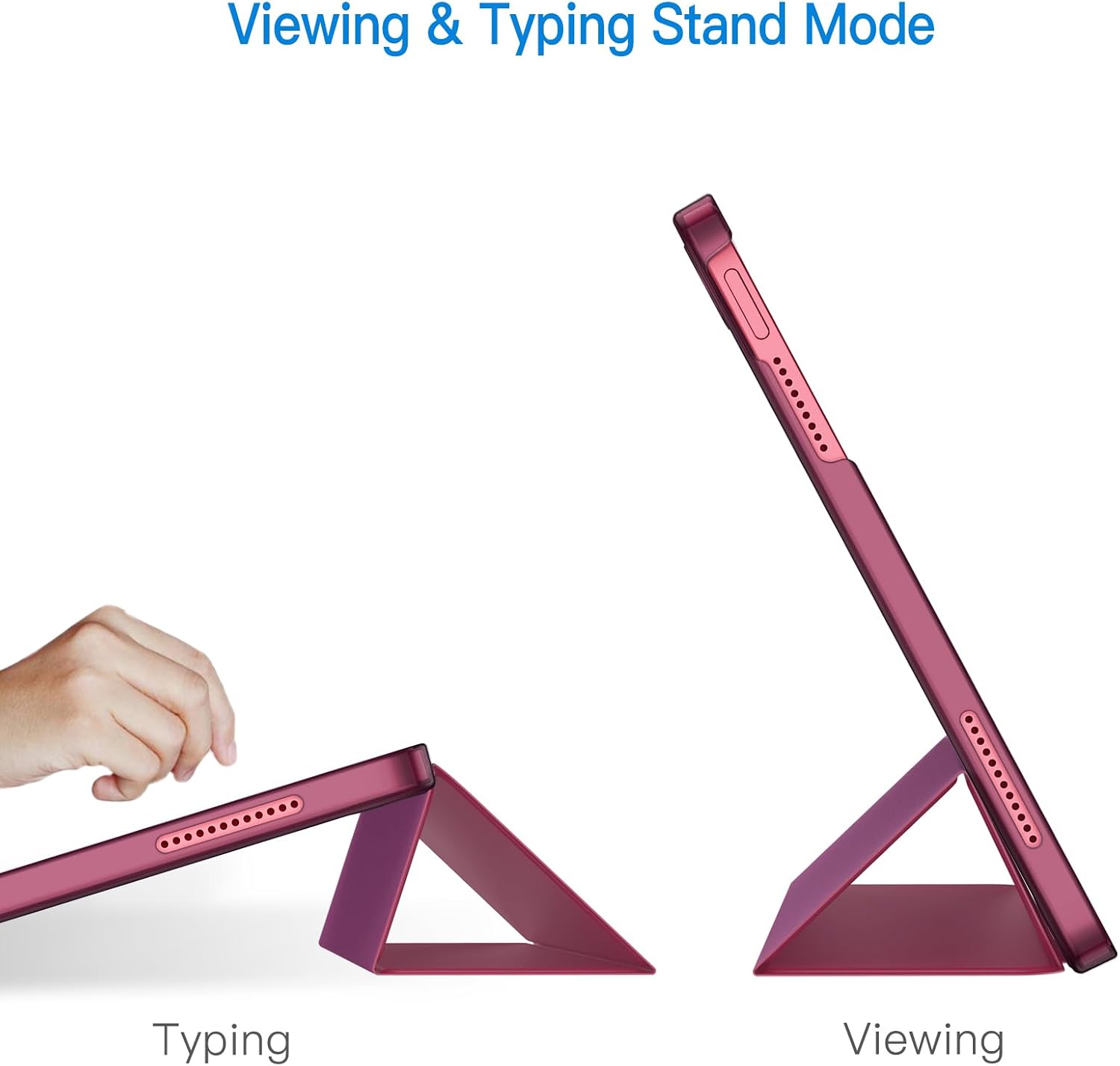 iPad (A16) 11th/10th Generation Case, Slim Stand Hard Back Cover with Auto Wake/Sleep Function, Burgundy - Image 5