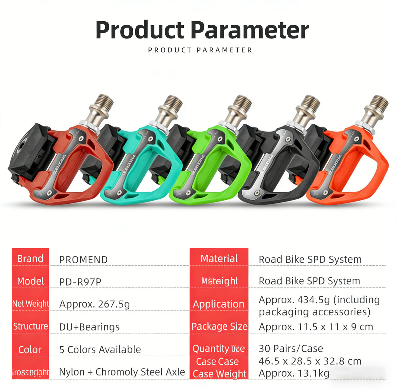 PROMEND bicycle clipless pedals, compatible with SHIMANO SPD-SL system - Image 7