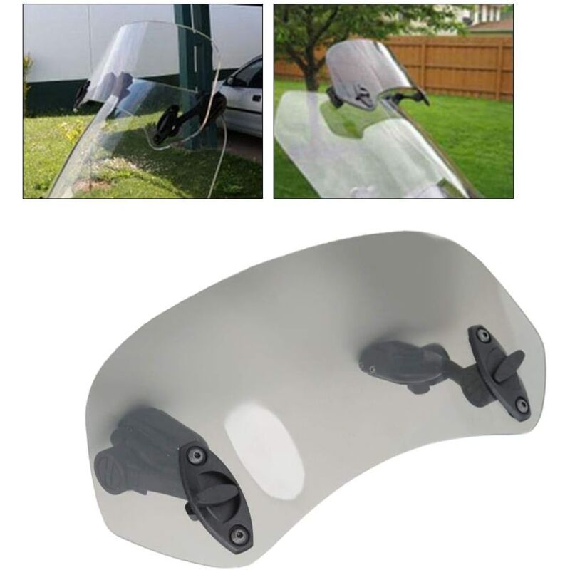 Motorcycle Windshield Wind Deflector - Adjustable Clip-On Tawny Windscreen Accessories - Image 4