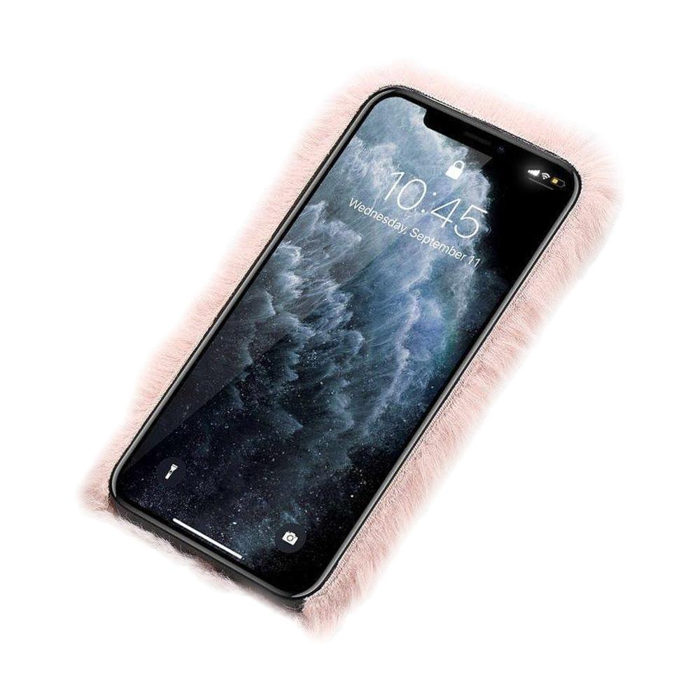 iPhone 12 Mini Fluffy Fur Pink Case, Compatible with iPhone 12 Mini, Soft Protective Mobile Phone Cover - Image 2