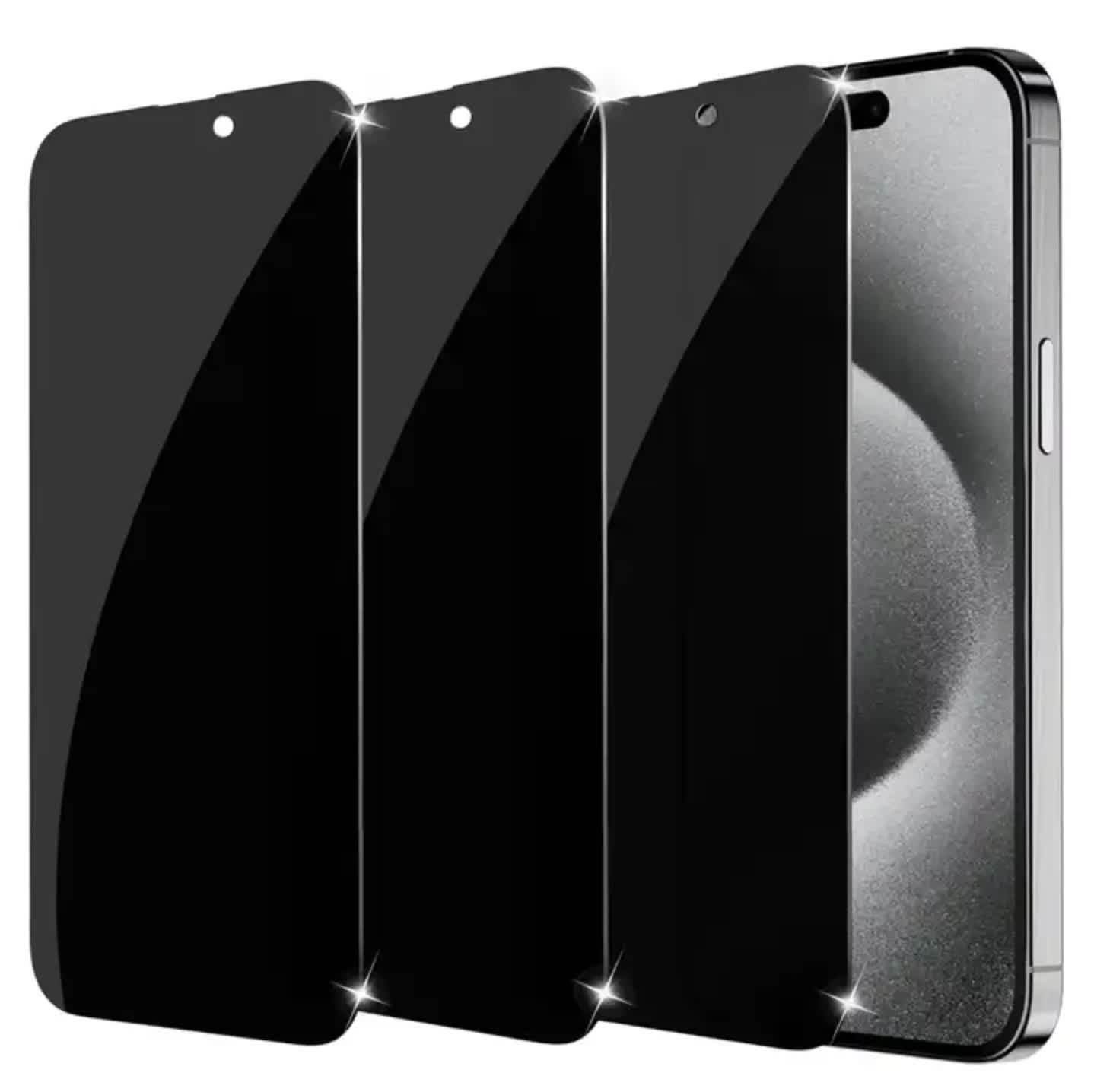iPhone 16 Pro Max Privacy Tempered Glass Screen Protector 3-Pack - Image 1
