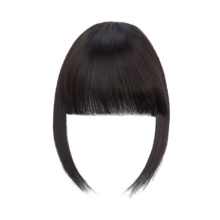 Clip In Hair Bangs Extensions 28cm Black Brown French Bangs Hair Pieces - Image 2