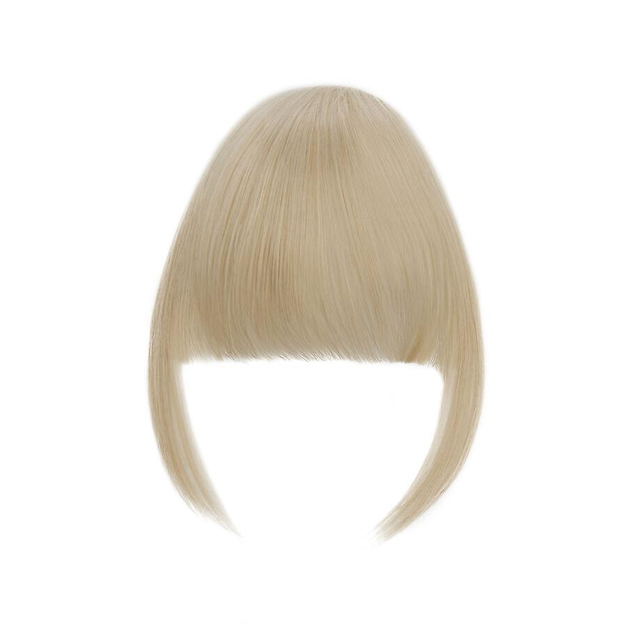 Clip In Hair Bangs Extensions French Bangs 28cm Blonde Bleachblonde Hair Pieces - Image 2