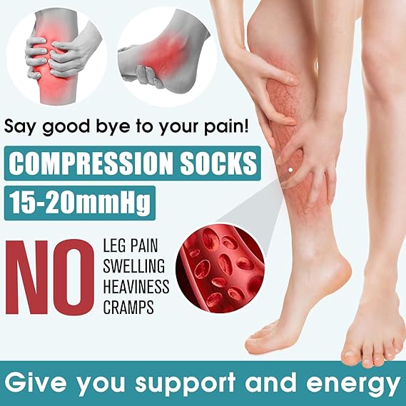 Compression Socks 6 Pairs Graduated Support for Running Sports Sizes S M MS Compatible with Improved Circulation Warm - Image 2