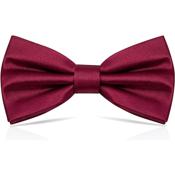 Pre-tied Bow Tie for Men, Tux Bow Tie Adjustable Formal Neck Bow Tie Satin Bow Tie for Party Wedding (Red) - Image 1