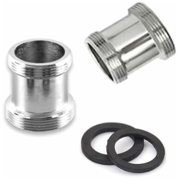 2 Pack Brass Faucet Adapter 22mm NPT Male to Male Aerator Connector Compatible with Sink Faucet Water Filter M24 to M22 - Image 1