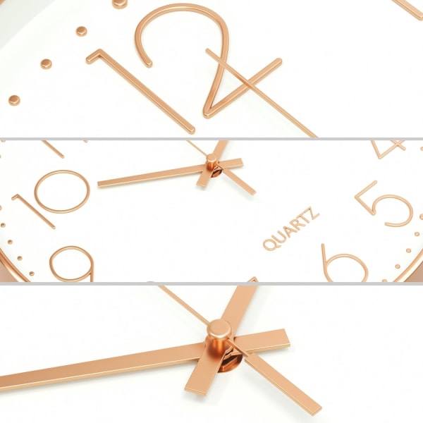 Minimalist Wall Clock (Silver), 30 cm (12 inches) Modern Silent Wall Clock, Silent Quartz Movement - Image 3