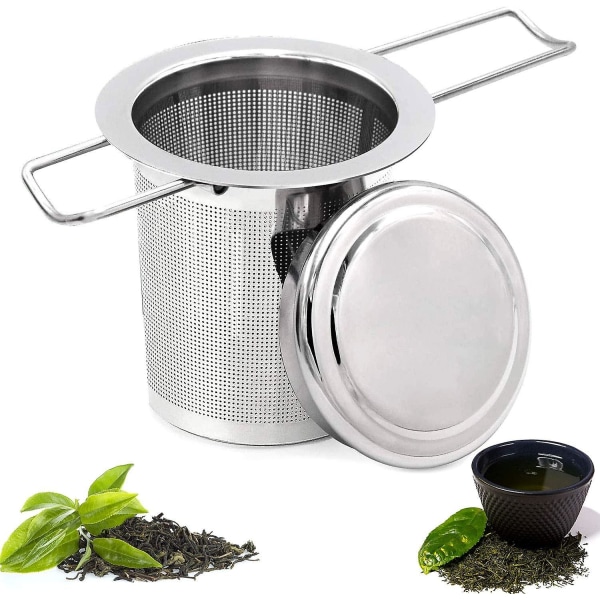 Tea filter, stainless steel tea strainer, tea strainer, tea infuser Tea strainer with lock, tea filter with fine holes, foldable handle design Suitable for - Image 1