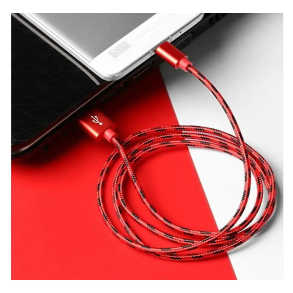 3m Red Fast Charging USB-C Cable Compatible withSamsung Galaxy S21 S22 S23 - Image 2
