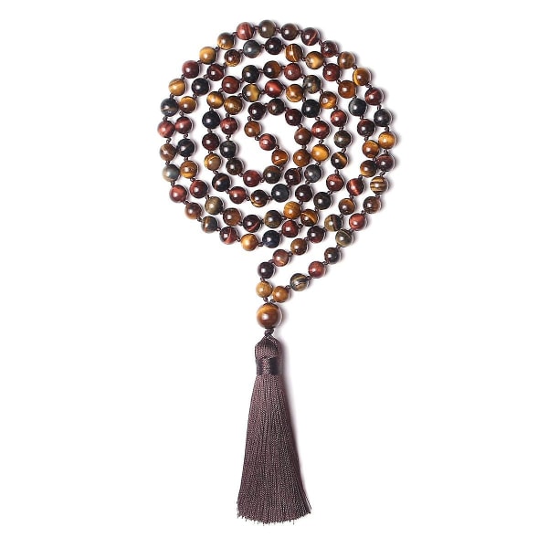 108 Mala Bead Necklace, Tibetan Prayer Beads in Natural Stone - Image 1