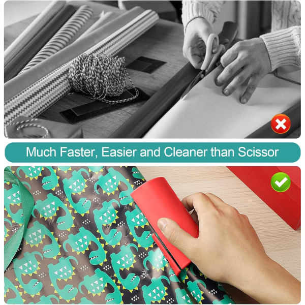 4-pack Sliding Wrapping Paper Cutters - Portable Gift Wrapping Paper Roll Cutter for Christmas and Birthday Wrapping - Image 4