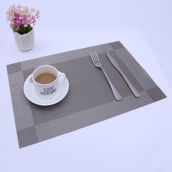 PVC Non-Slip PVC Placemats Set Heat Resistant Placemats Dining Table Kitchen Mat (Set of 4) Gold - Image 5