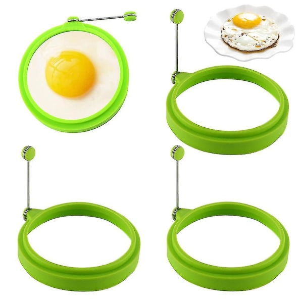 4 pcs silicone egg ring, egg rings non-stick, egg cooking rings, perfect fried shape or pancake rings - Image 1