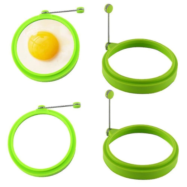 4 pcs silicone egg ring, egg rings non-stick, egg cooking rings, perfect fried shape or pancake rings - Image 2