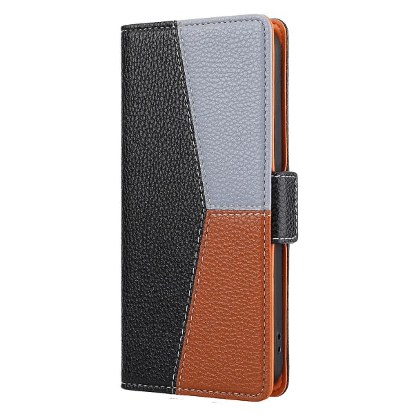 Compatible with Samsung Galaxy A22 4G Case Magnetic Black Three-color Stitching Samsung - Image 1