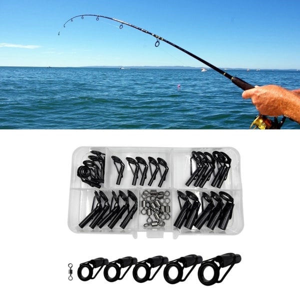 Fishing Rod Repair Kit 35pcs Alconite Ceramic Guide Rings Rod Eye Guides Wear-Resistant Compatible with Various Brands - Image 2