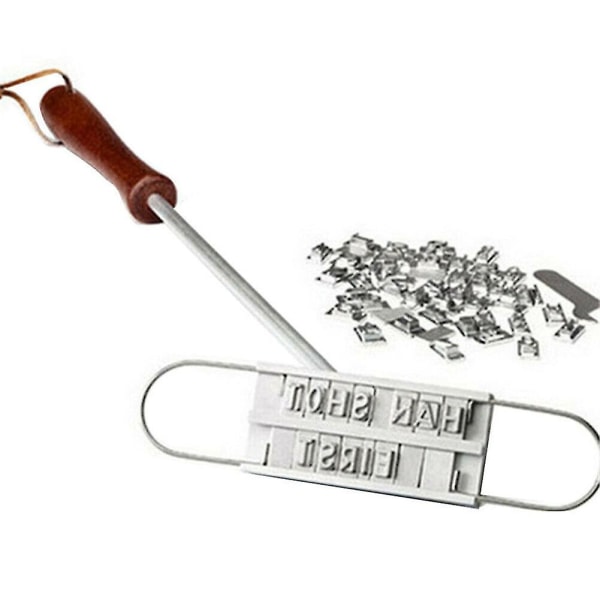 Barbecue Meat Stamp Wooden Handle DIY Steak Branding Tool - Image 1