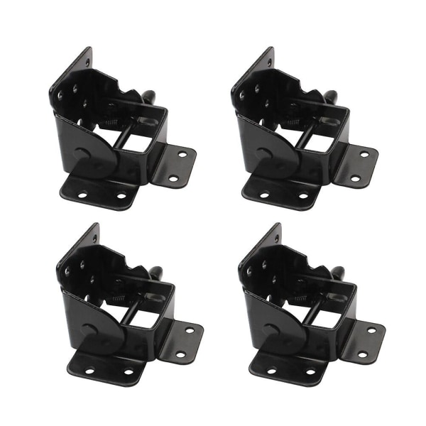 4 pcs Folding Table Hinge Furniture Leg Hinge Self-Locking Hinge Foldable Support Hinge Black M - Image 1