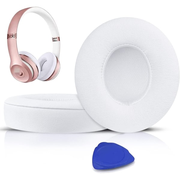 Compatible with Beats Solo 2 Solo 3 Replacement Ear Pads White CDQ - Image 1