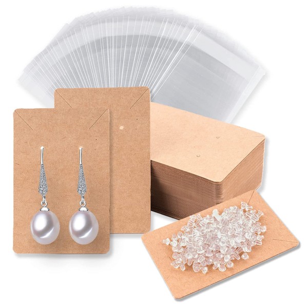 Earring Display Cards 480pcs with Plastic Bag Jewelry Packaging for Necklace Compatible with Oral-B Braun Philips - Image 1