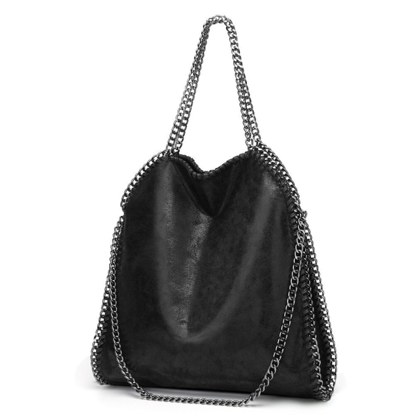 Shoulder bag women chain luxury handbag chain soft bag crossbody bag women handbag Black-WELLNGS - Image 2
