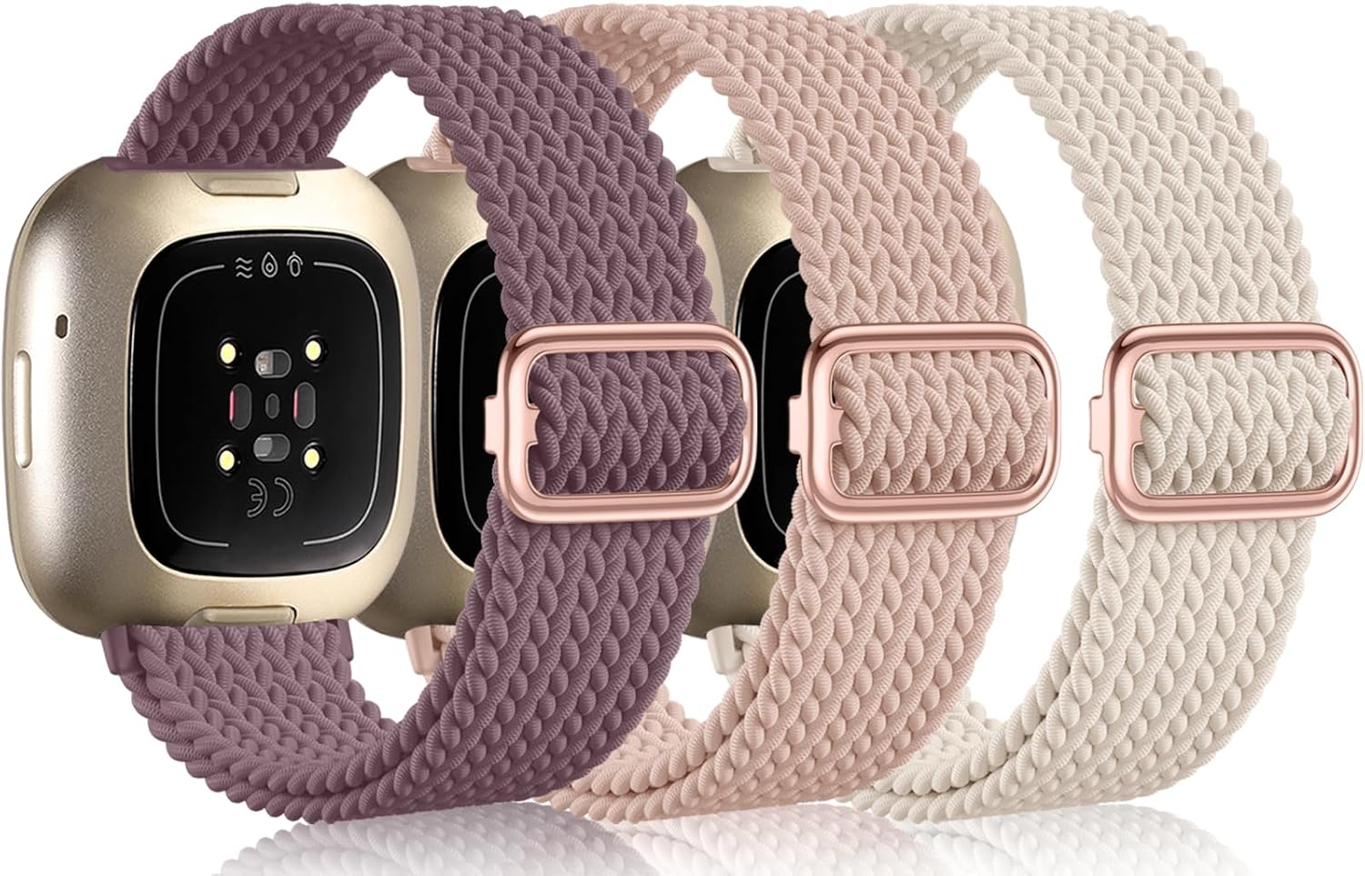 Fitbit Versa Strap Compatible with Sense Sense 2 Elastic Braided Nylon Sport Band - Image 1