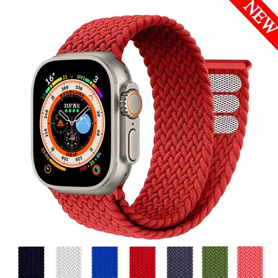 Braided Solo Loop Compatible with Apple Watch Ultra 49mm 45mm 44mm 42mm 41mm 40mm 38mm for Series 9 8 7 6 5 4 3 SE SummerU Bracelet - Image 2