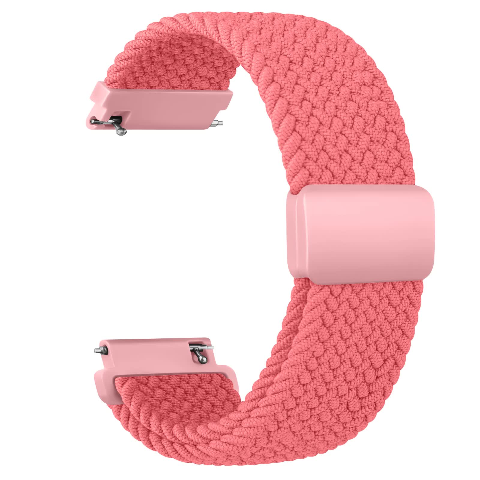 20mm Braided Sololoop for Garmin Vivoactive 5/3/3 Music Band Wristband for Garmin VivoMove3/Trend/Sport Venu SQ/SQ2/2plus Strap Rose Pink 20mm - Image 1