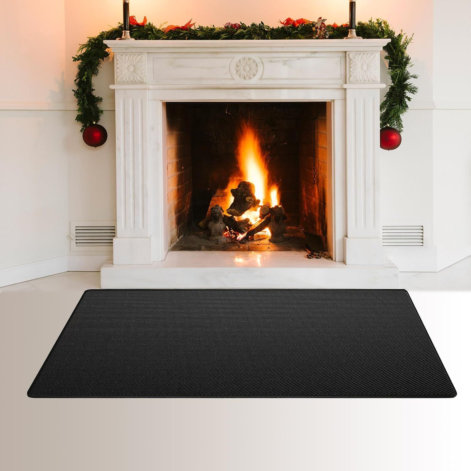 Fireproof Fireplace Hearth Mat, Fireplace Hearth Rug, Fire Resistant Rectangular Fire Pit, Heated Floor Mat for Outdoor Grills, Fire Pits, Smokers, Woodstoves, 48
