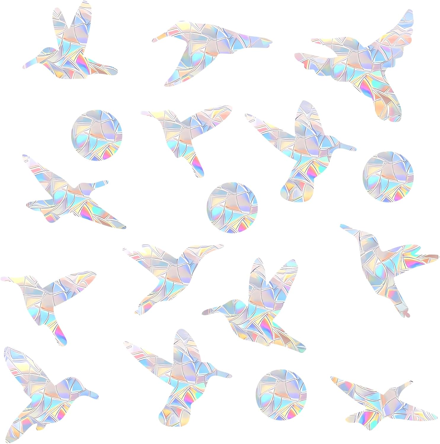 54 Pieces Birds Static Window Clings Anti Collision Window Decals for Bird Strikes, Glass Door Window Stickers, Stop Birds Flying into Windows, Hummingbird Style - Image 4