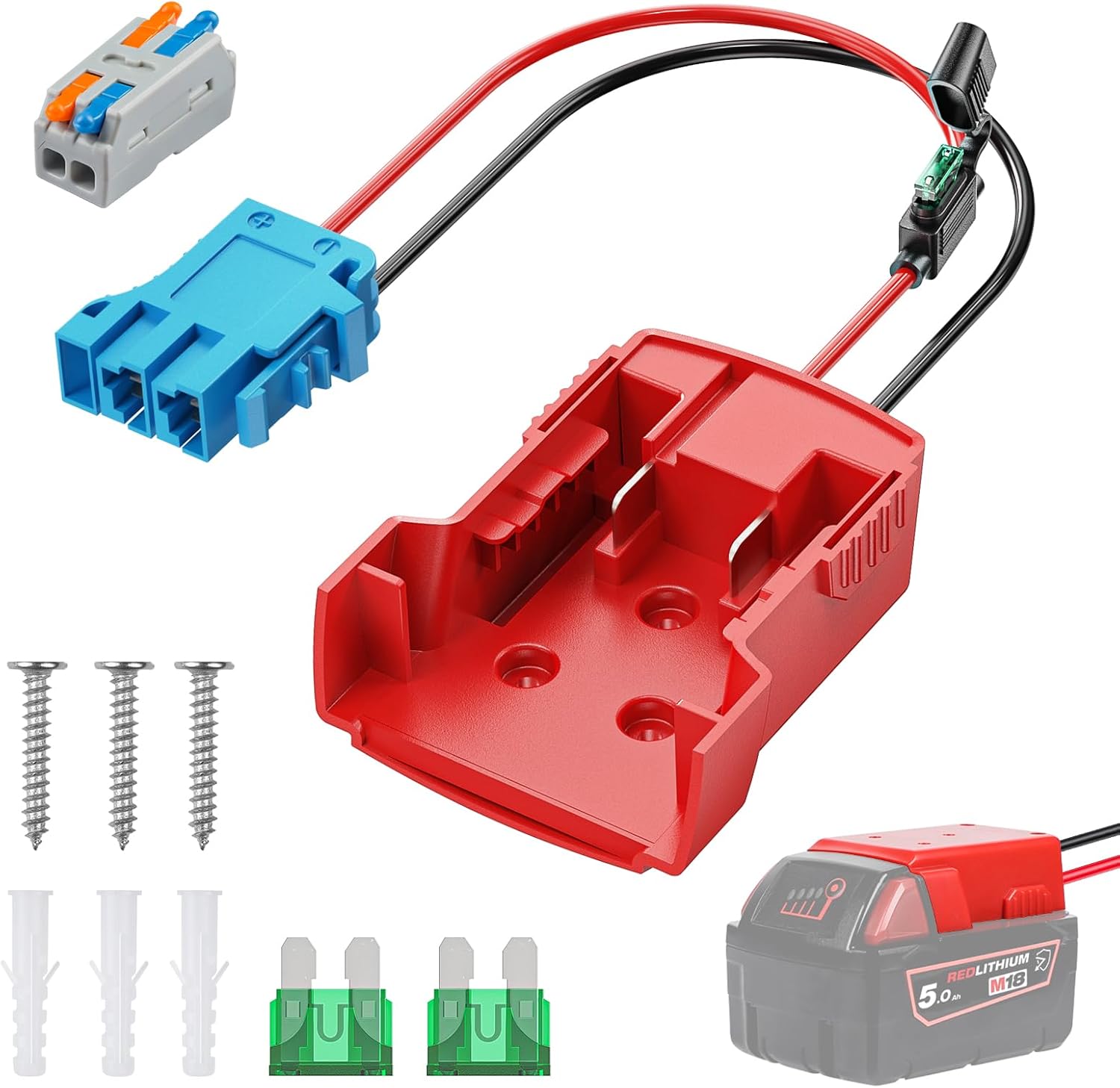 Power Wheel Adapter for Milwaukee M18 Battery, Peg-Perego Milwaukee Battery Adapter with Original Wire Harness Connector, DC Power Adapter Conversion for Peg-Perego Children's Riding Toys - Image 4