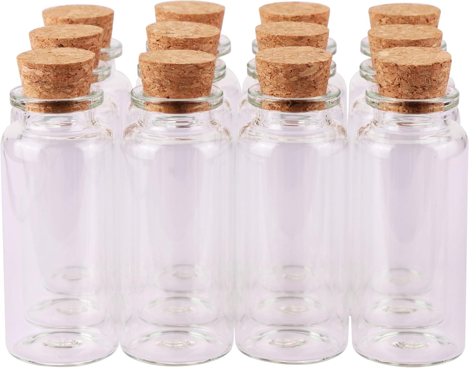 30ml Cork Stoppers Glass Bottles, Small Jars for Candy Wishing Bottle Wedding Favors (12 Sets) - Image 1