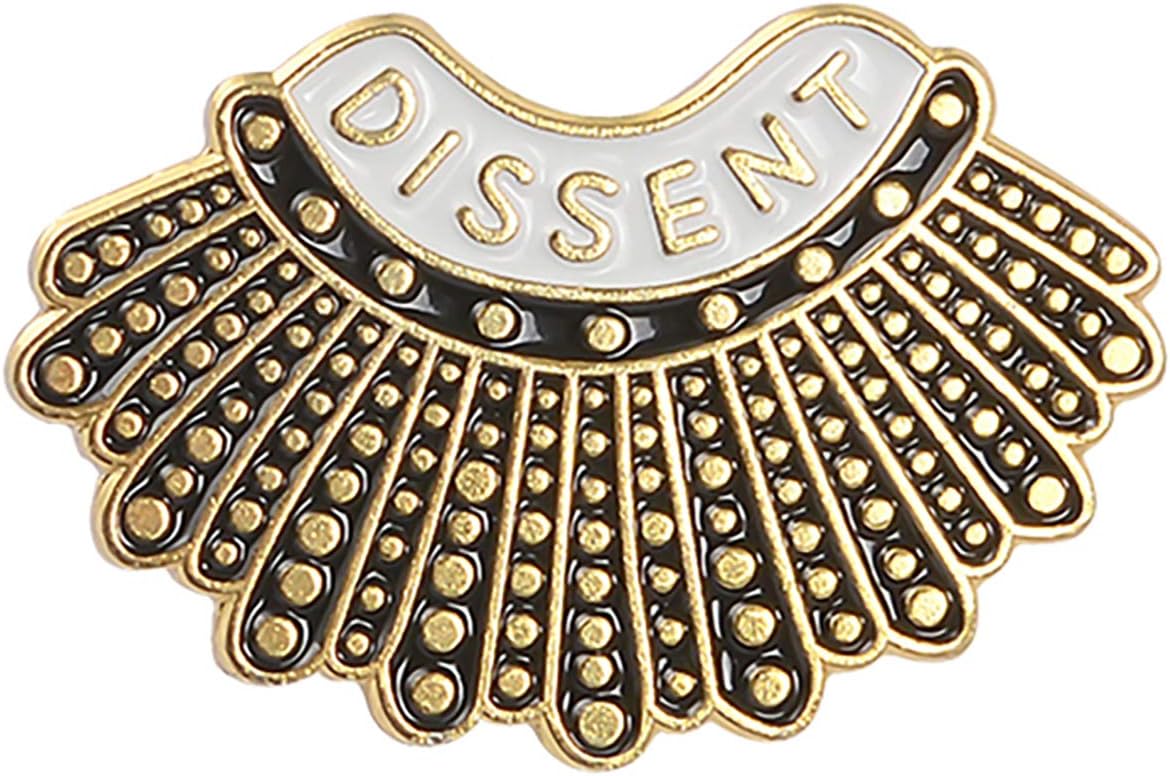 Enamel Pins - RBG Dissent Collar Pin & Female Justice Brooch - Image 1