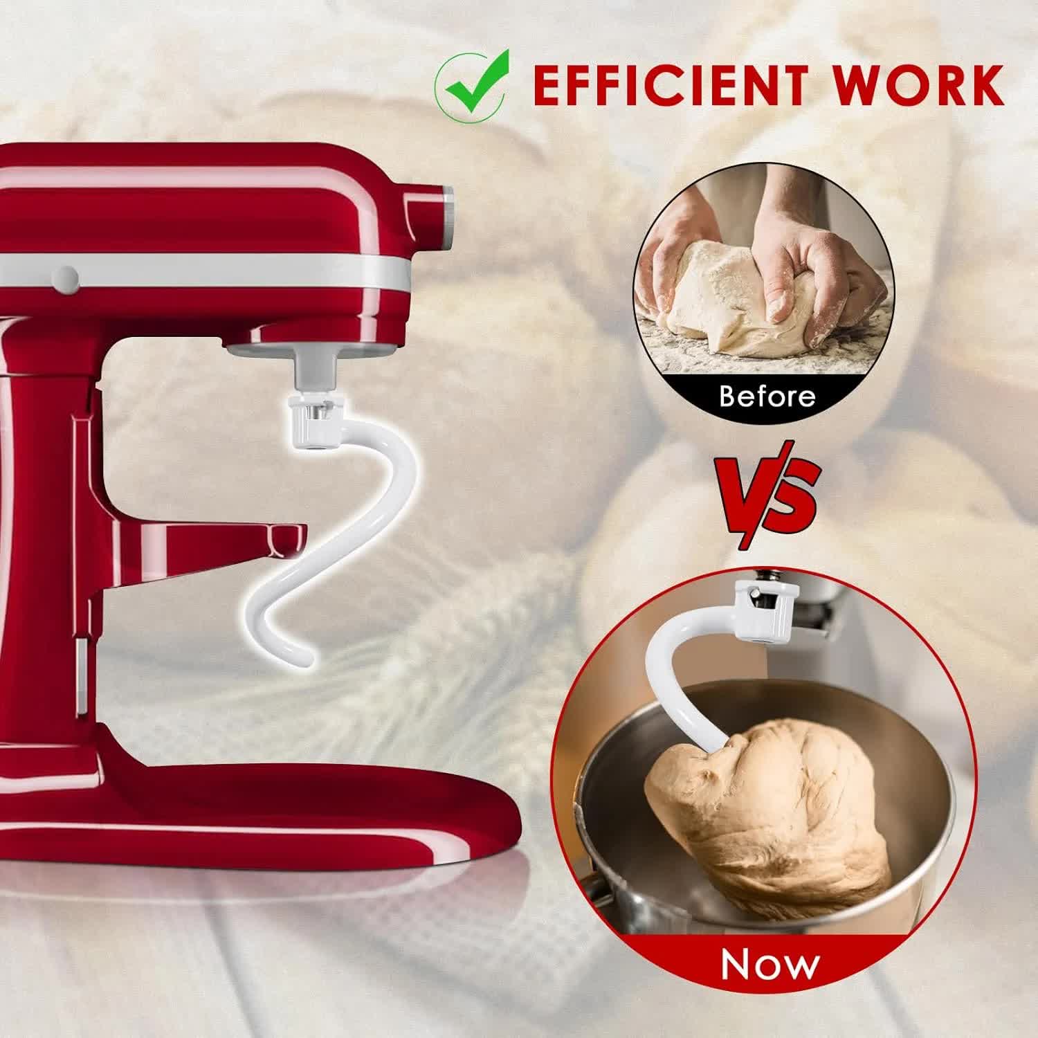 Spiral Dough Hook for KitchenAid 5Plus & 6QT Bowl-Lift Stand Mixers, Bread Hook Attachment for Kitchen aid Accessories and Attachments - Image 3