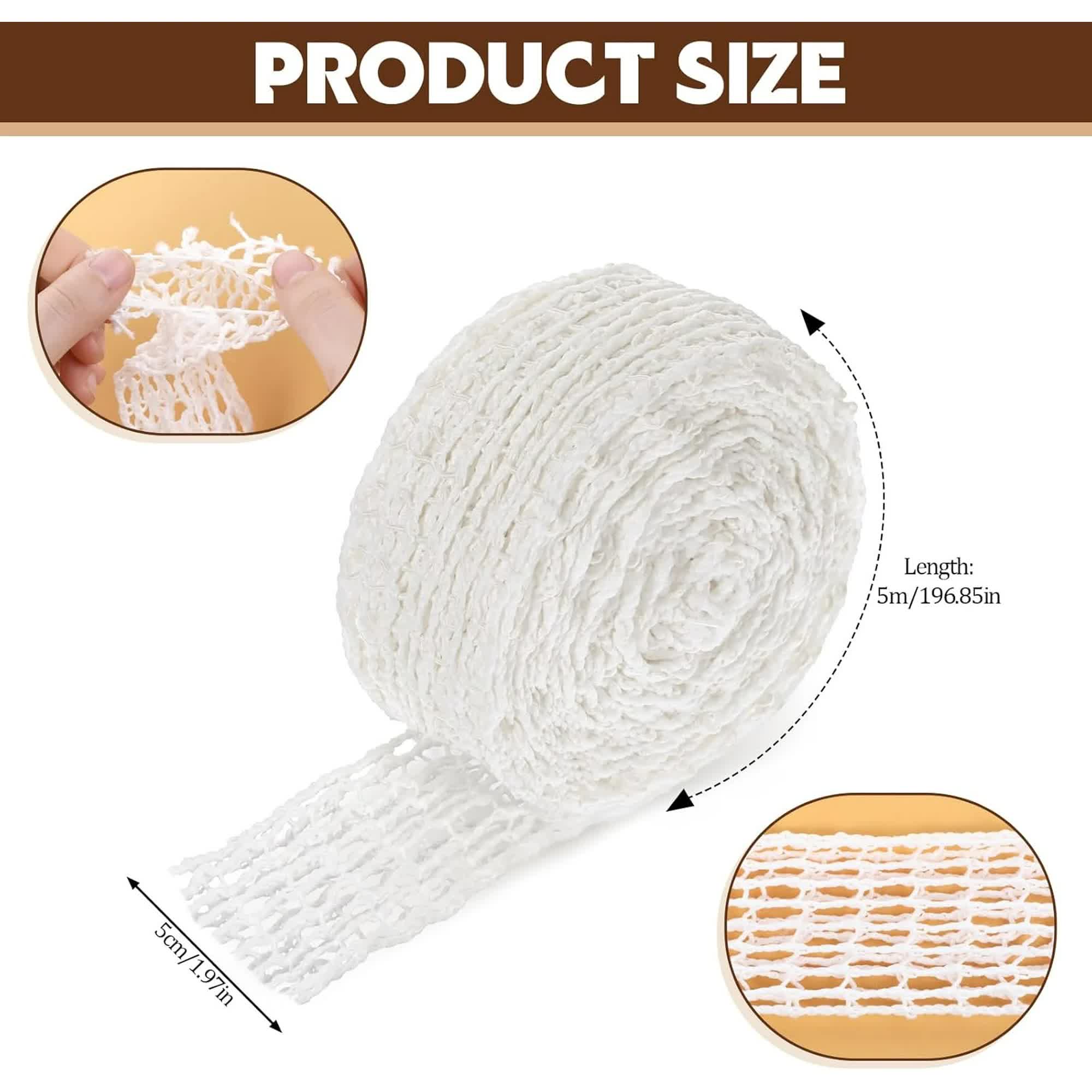 16.4ft Meat Netting Roll, Size 18, Elastic Smoked Meat Beef Poultry Ham Netting Cooking Meat Twine Net Cooked Food Mesh Bag for Meat Cooking or Drying Sausage Making - Image 2