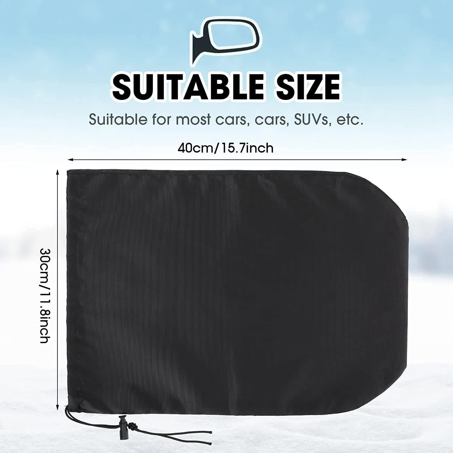 6 Pieces Waterproof Side Mirror Covers Auto Rearview Protection Cover Exterior Rear View Accessories Car Mirror Accessories with Drawstrings for Car Vehicle Winter - Image 2
