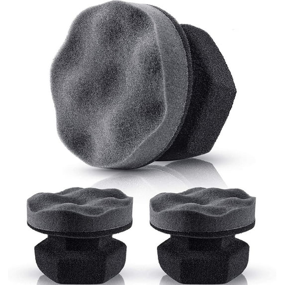 3 Pieces Tire Shine Applicator Tire Dressing Applicator Pads Tire Sponge Applicator Foam Tire Gel Wet Applicator Car Detailing Reusable Cleaning Supplies for Tire Shine (Gray,4.33 Inch) - Image 1