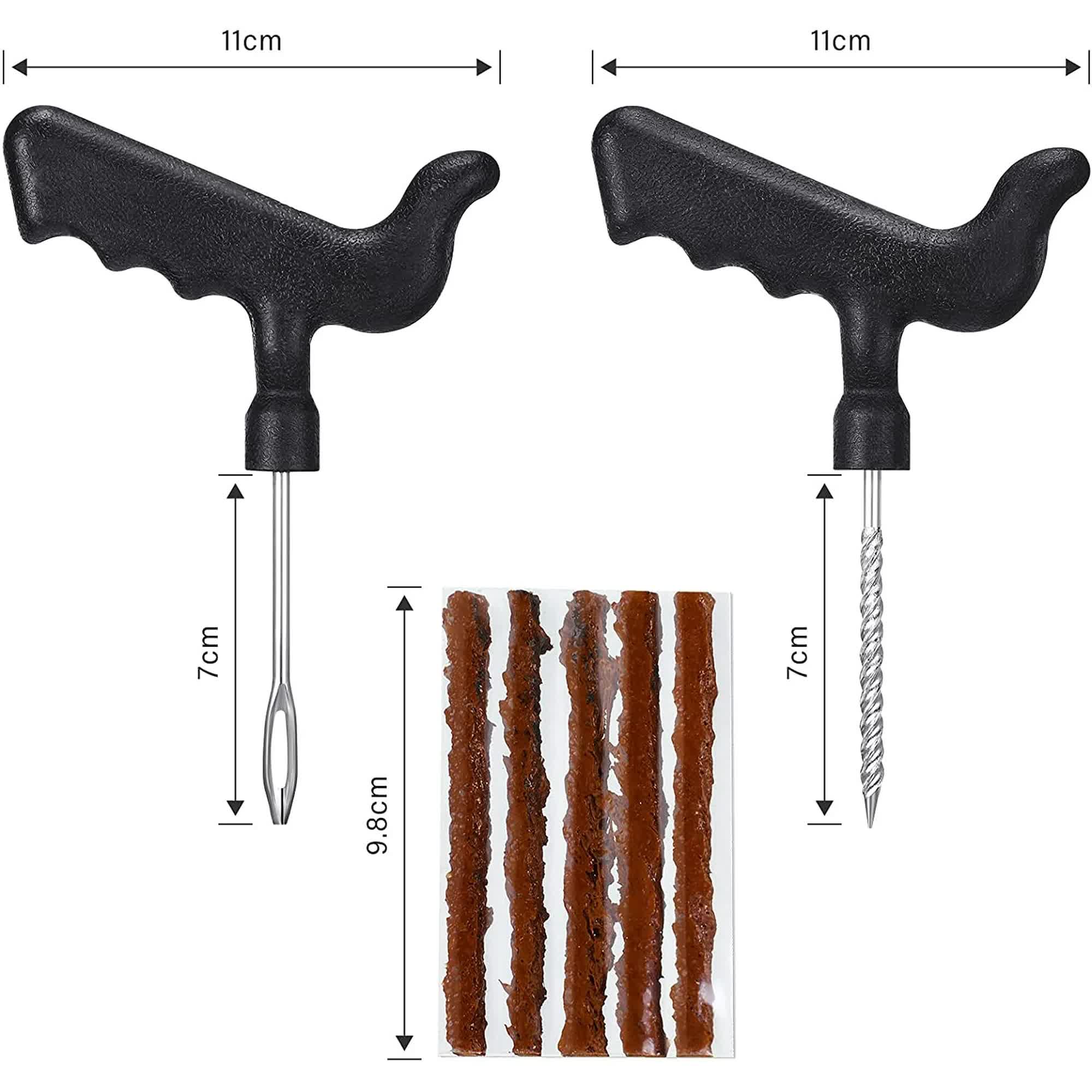 32 Pieces Tire Repair Kit with Plug Tire Plug Kit Tire Plug Repair Kit T Handle Tire Repair Tools to Fix Punctures and Plug Flats for Truck, Rv, SUV, ATV, Motorcycle, Car, Tractor, Trailer - Image 2