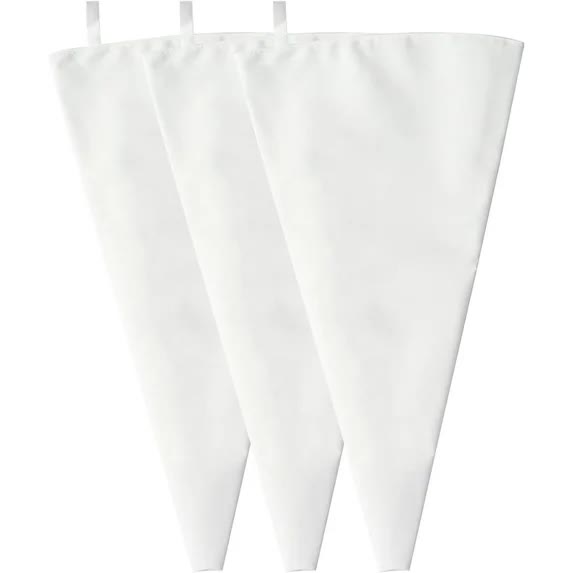 3 Pack Reusable Piping Bags, 18 Inch Cloth Pastry Bags Cake Decorating Bags Icing Piping Bag Hangable Frosting Piping Bags(White) - Image 1