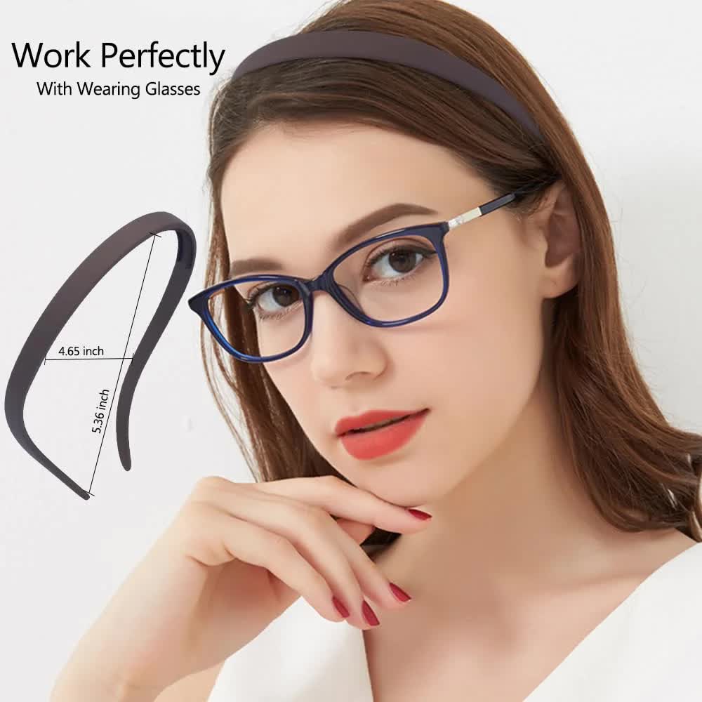 Headbands for Glasses Wearers 10Pcs, Sunglasses Headband for Women Girls, No Headache Headband Flex, Comfortable Headbands Non-slip, Square Headband, Matte Plastic Headbands No Pressure - Image 2