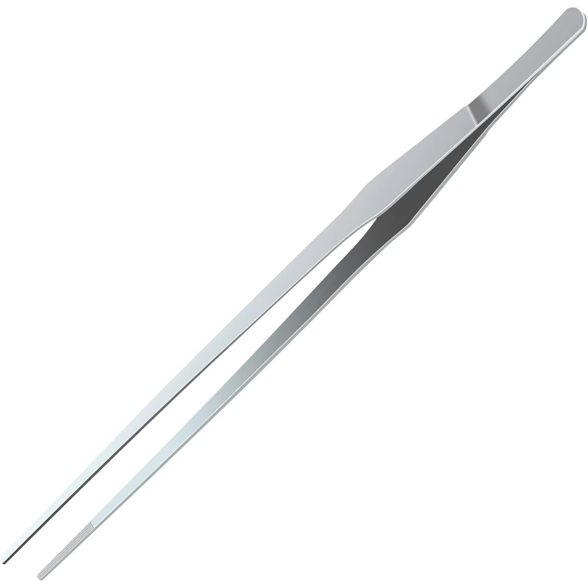 Extra-Long 15 inch Tongs Tweezers with Precision Serrated Tips Heavy Duty Stainless Steel Straight Aquarium Fishtank Tweezers Polished for Garden, Kitchen Cooking, Indoor Outdoor - Image 1