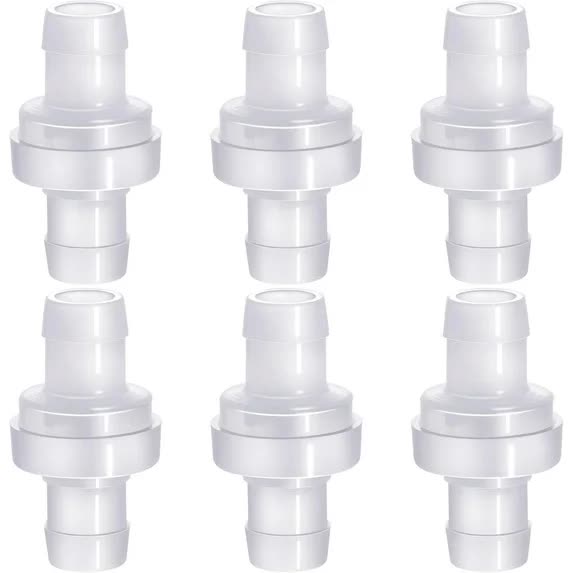 6 Pack One Way Check Valves, 1/2