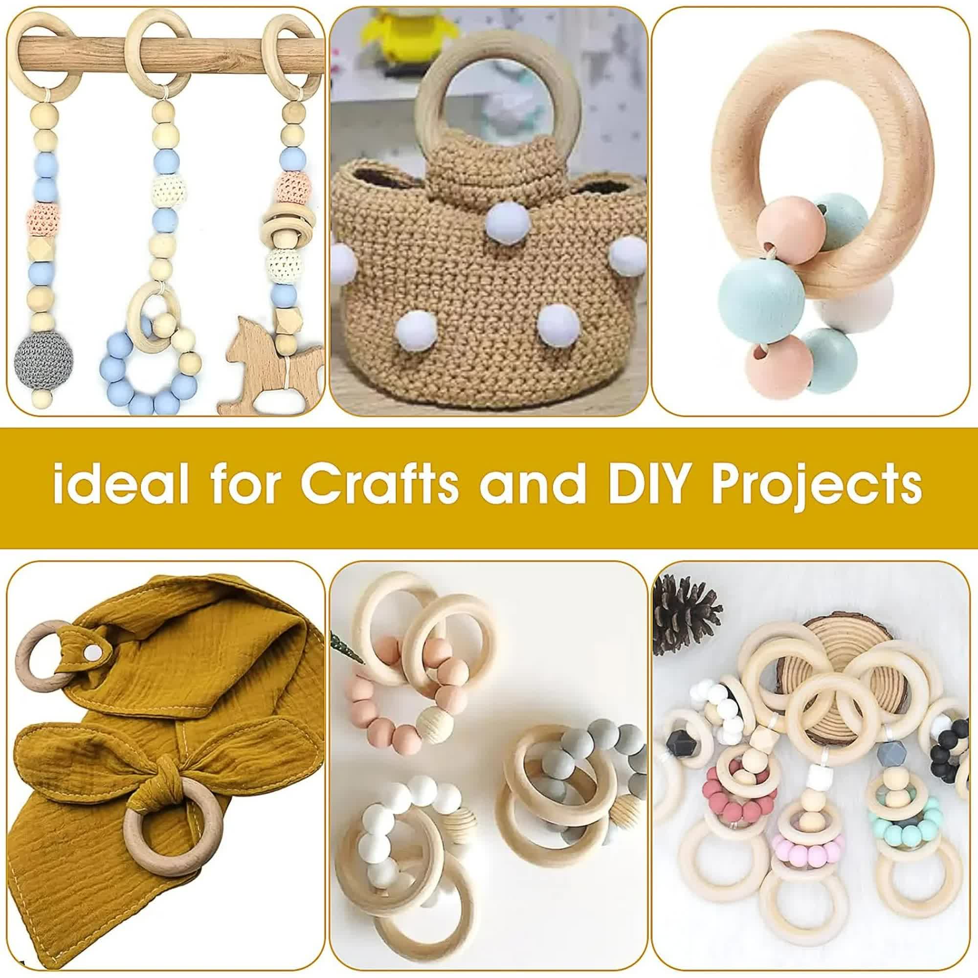 10 Pcs Unfinished Natural Wooden Rings for Crafts 70mm/3 Inch Wooden Rings Macrame Wooden Rings Without Paint for Crafts DIY Pendant Connectors Jewelry Making Macrame Supplies - Image 3
