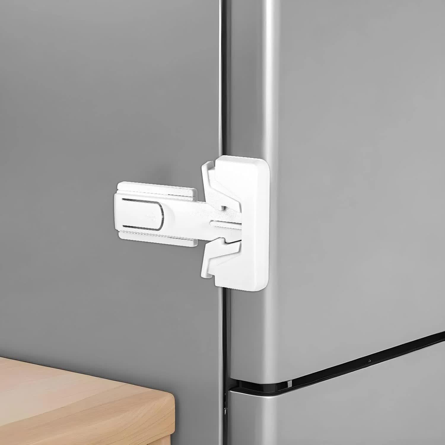 2 Pack Freezer Door Latches Refrigerator Lock Freezer Lock For Upright Freezer Refrigerator Fridge Freezer Door Lock Proof Refrigerator Lock Baby Safety Fridge Door Latch Locks For Kids Aging Seals - Image 1