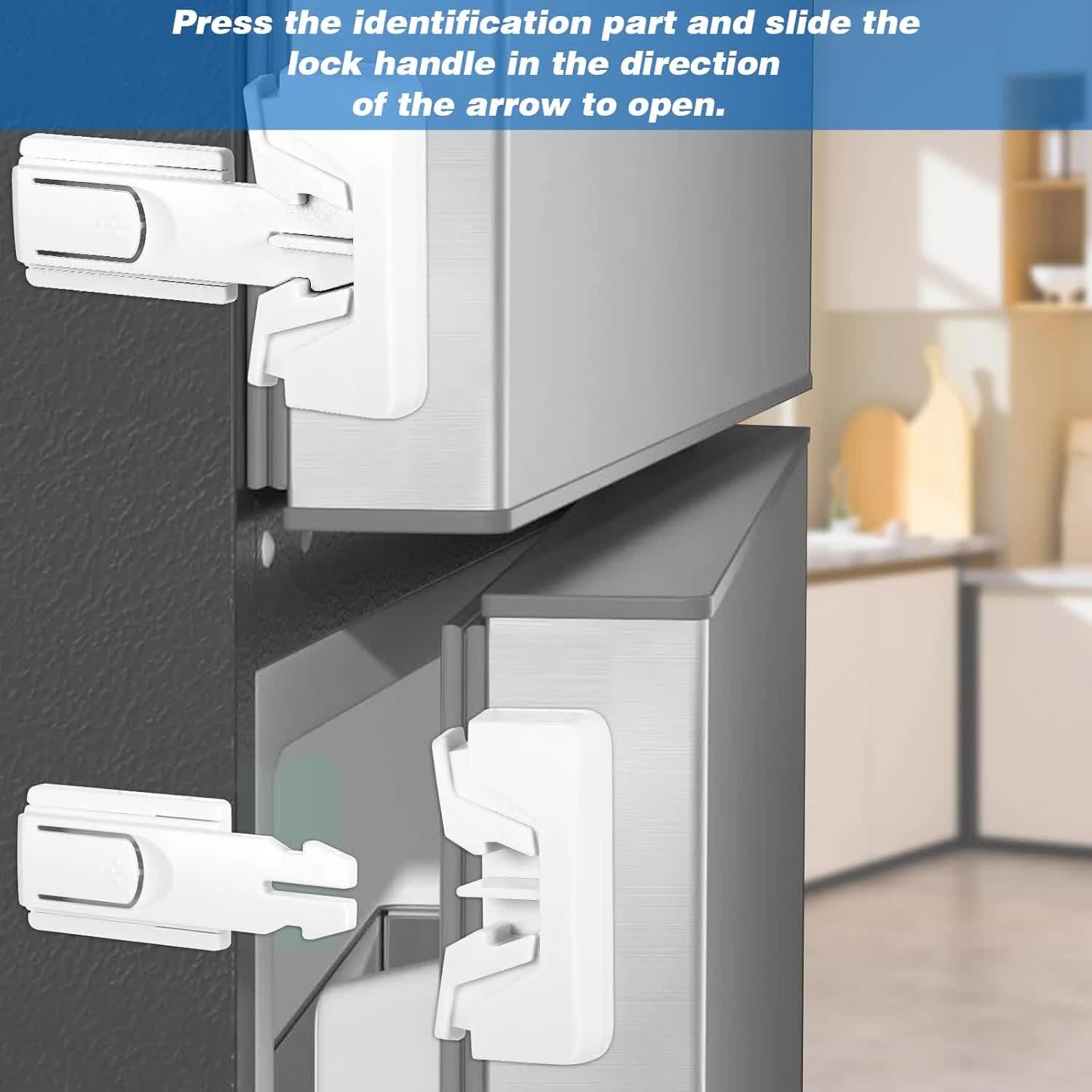 2 Pack Freezer Door Latches Refrigerator Lock Freezer Lock For Upright Freezer Refrigerator Fridge Freezer Door Lock Proof Refrigerator Lock Baby Safety Fridge Door Latch Locks For Kids Aging Seals - Image 2