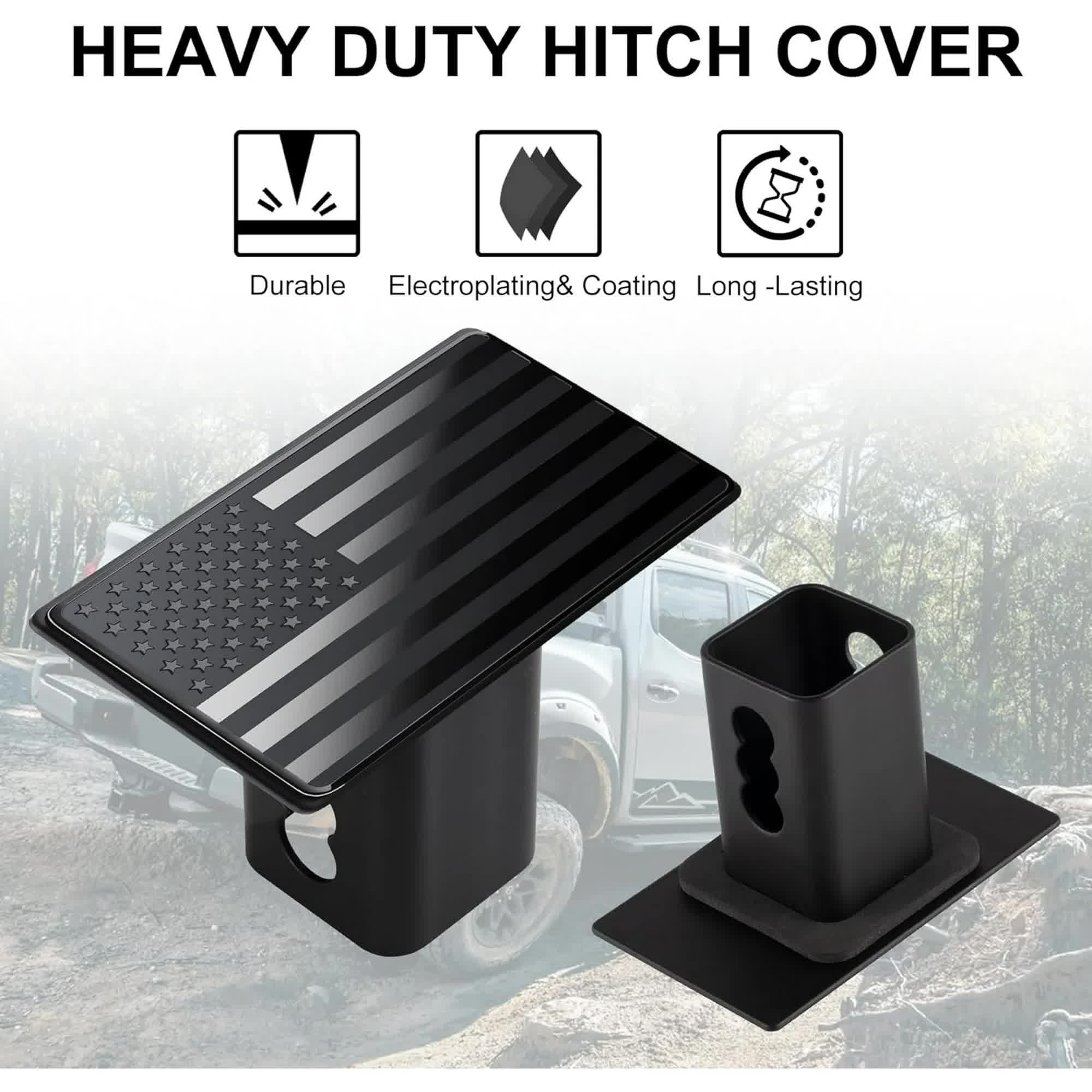 Tow Hitch Cover, Heavy American Flag Metal Trailer Hitch Cover for 2 Inch Receivers, Ideal for Truck Accessories with 5/8-Inch Pin Diameter Trailer Hitch Lock - Image 4