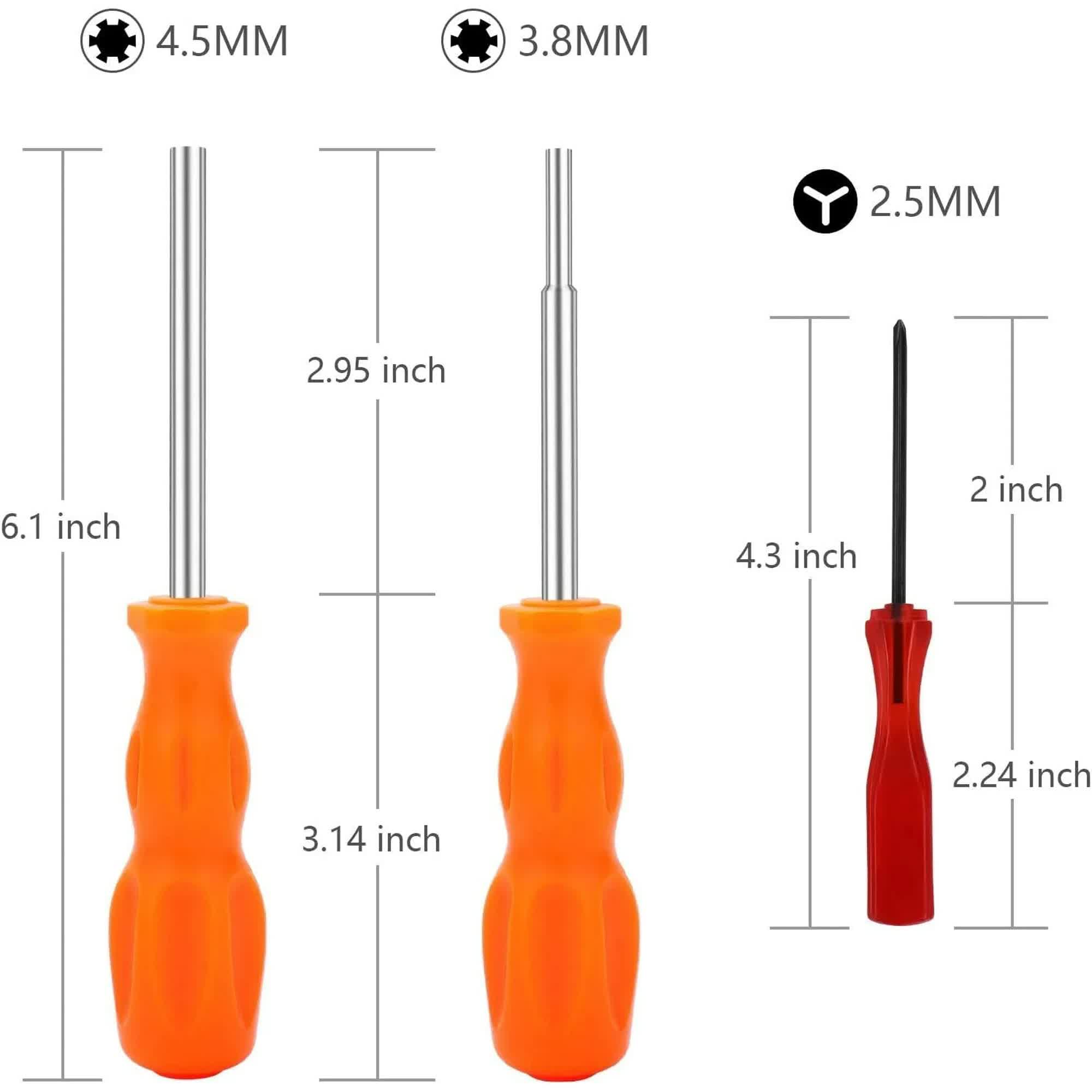 3 Pack Gamebit Security Screwdriver, 3.8mm and 4.5mm Security Screwdriver and 2.5mm Triwing Screwdriver for Super Nintendo, SNES, NES, N64 and GameBoy - Image 2