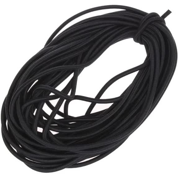 1/8-Inch (3mm) Black Heavy Stretch Round String Elastic Cord (Cut of 10 Yards) - Image 1