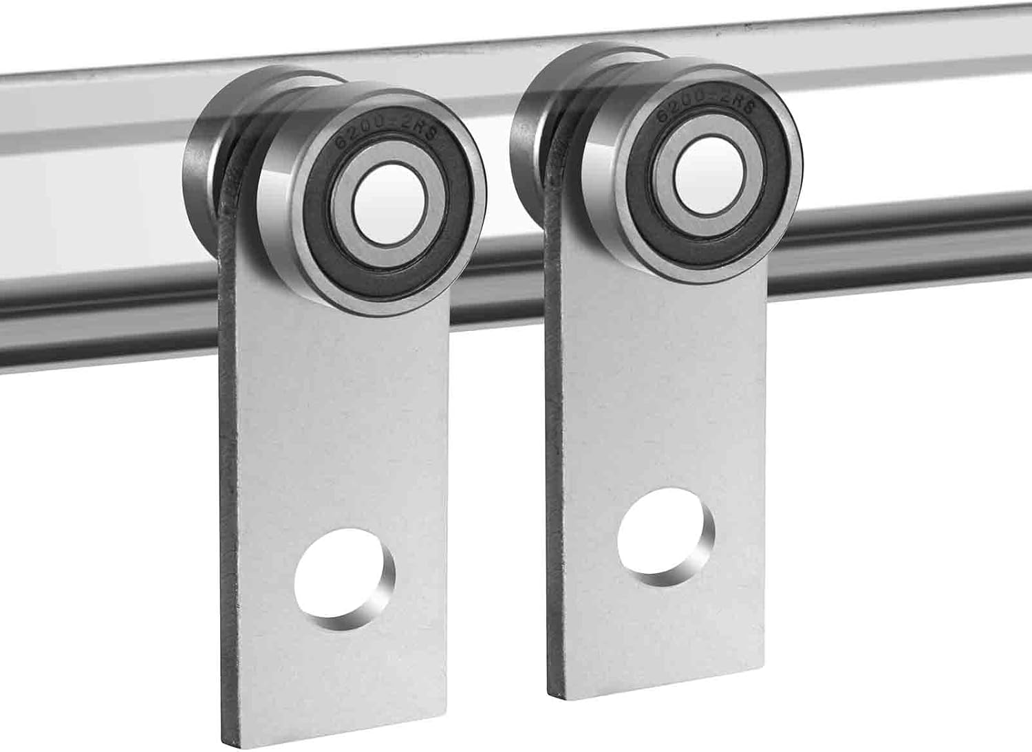 2Pcs 4 Wheel Trolley Assembly Rollers Four Bearing Trolley Assembly for 1-5/8