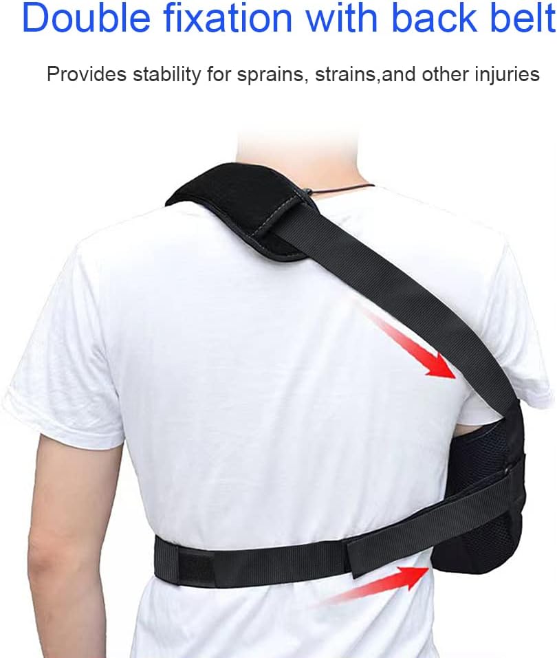 Arm Sling Shoulder immobilizer for Shoulder Injury with Back Belt Men & Women Shoulder Immobilizer Left and Right Arm Lightweight Rotator Cuff Arm Support for Elbow Wrist Injury -(Size L) - Image 2